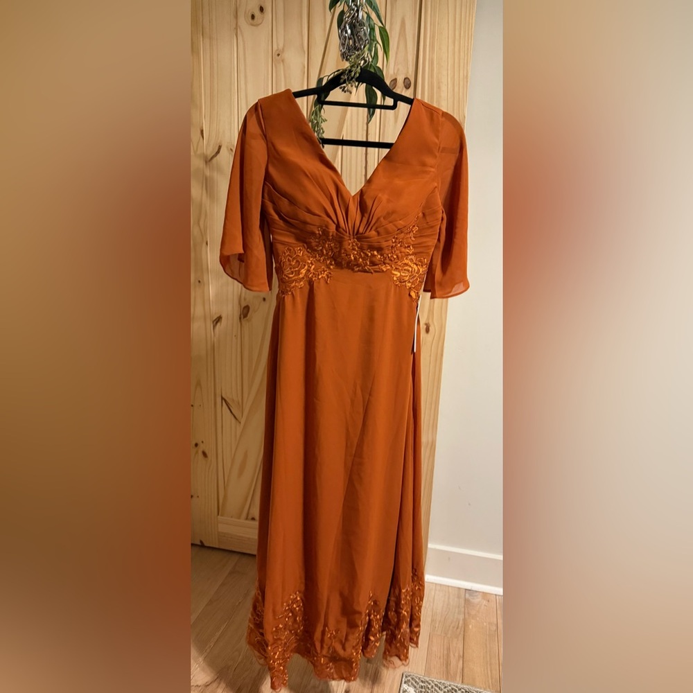 Chic Rust Long Sleeve Dress